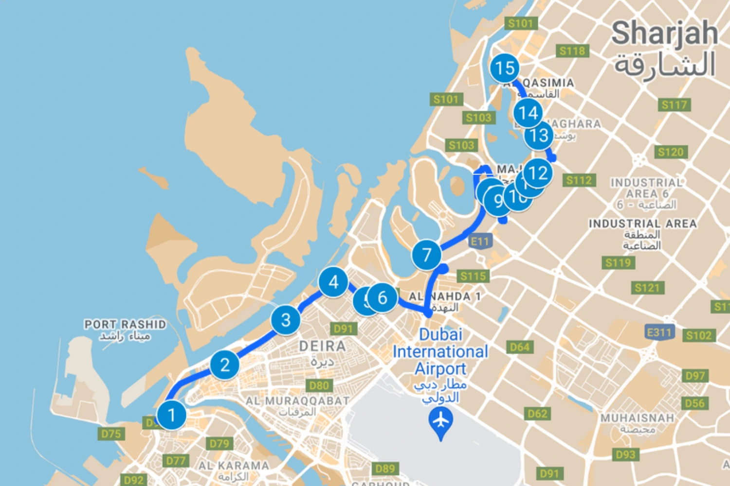 E306 Bus Route Sharjah Al Ghubaiba Timings