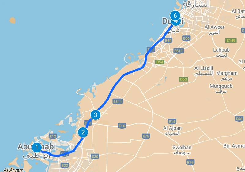Abu Dhabi To Dubai