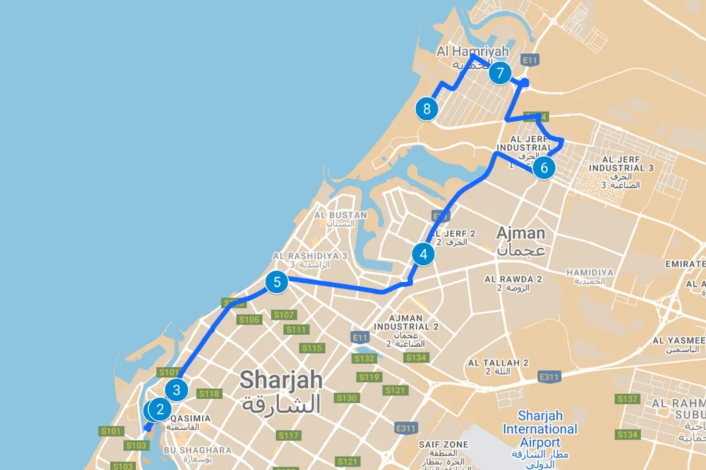 Sharjah To Ajman Bus Timings