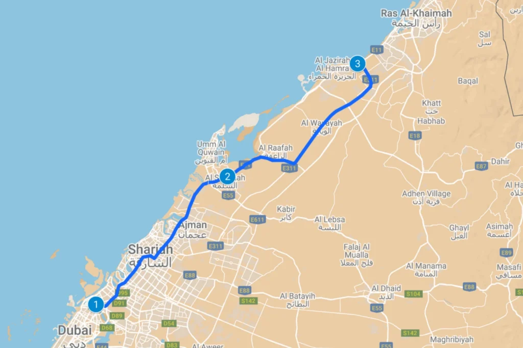 Dubai To Ras Al Khaimah Bus Route