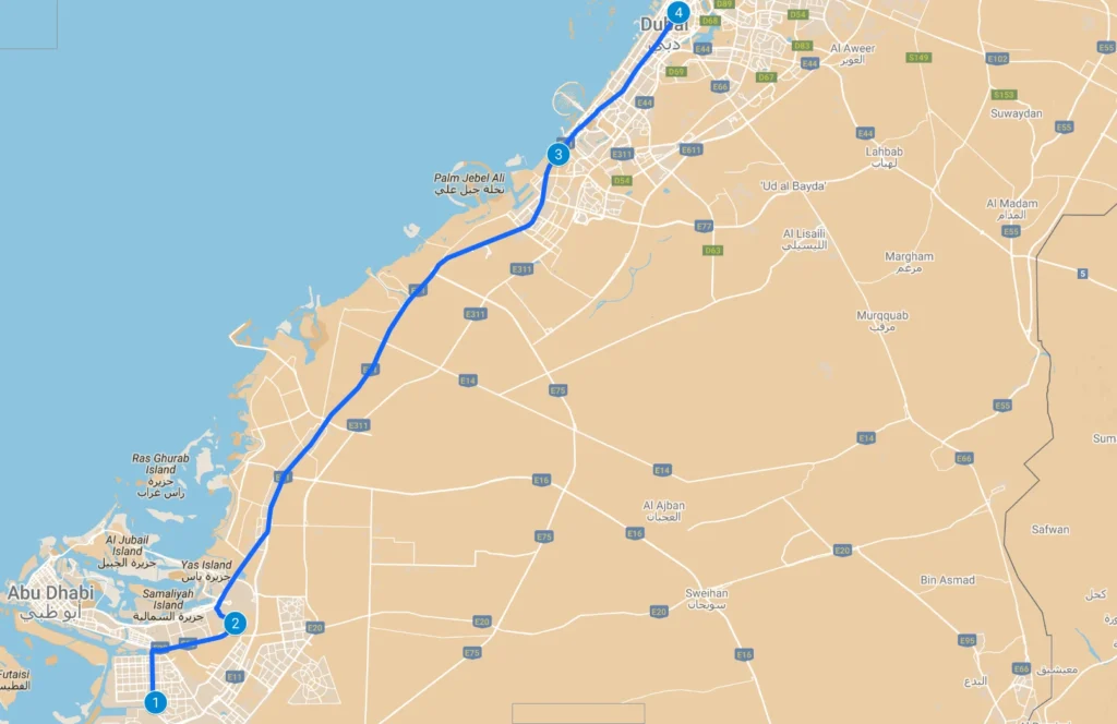 Abu Dhabi To Dubai Bus Timings