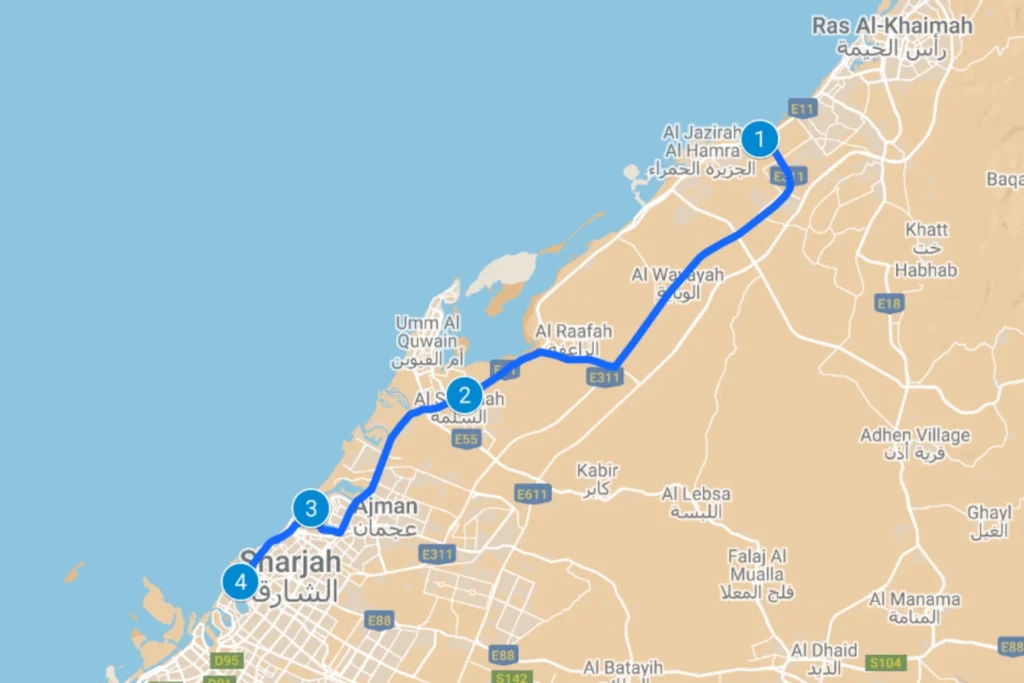 Ras Al Khaimah To Sharjah Bus